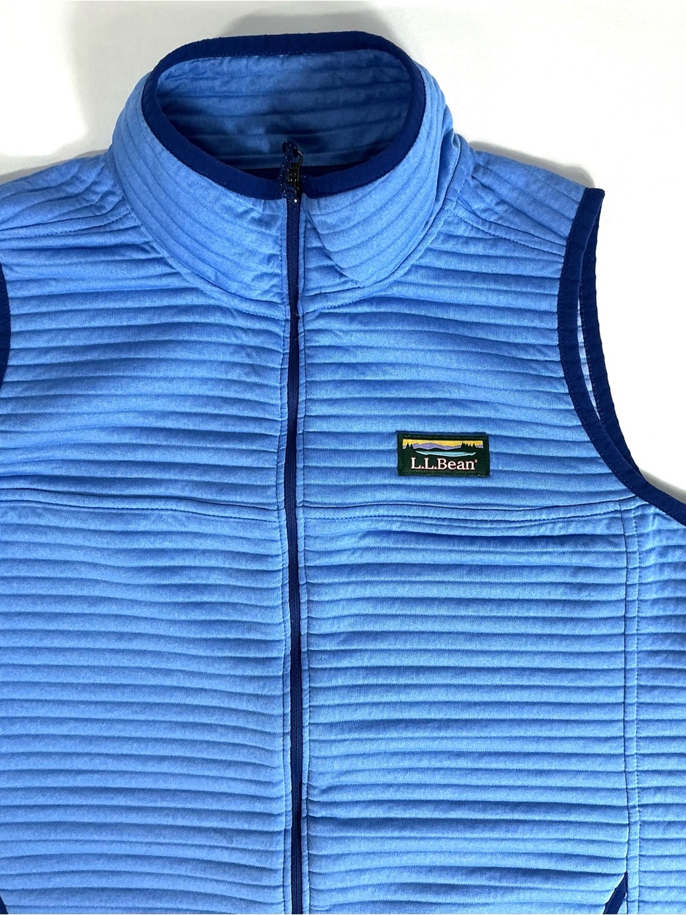 L.L.Bean Quilted Fleece Vest Blue Full Zip Women’s M Regular Lightweight - Picture 5 of 11